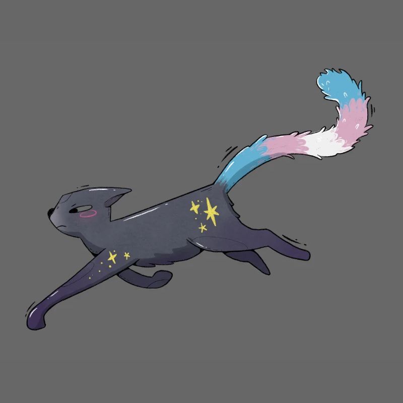 Cute cat trans pride