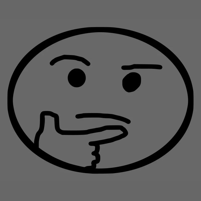 , emoji, réfléchi