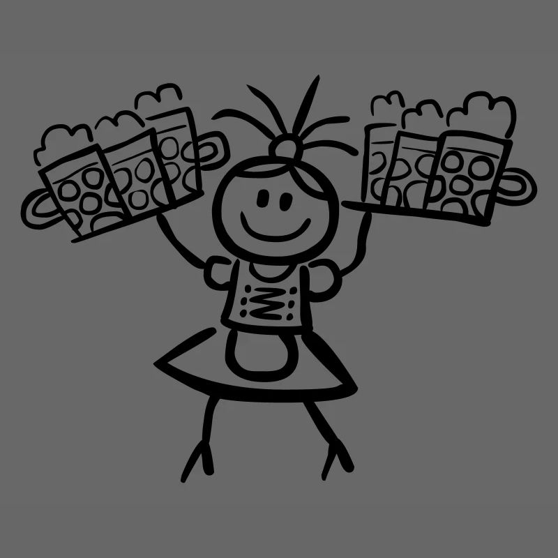 Kellnerin im Dirndl mit Biertablett