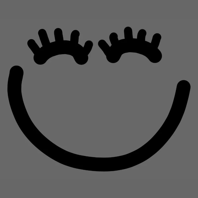 Visage heureux avec des cils