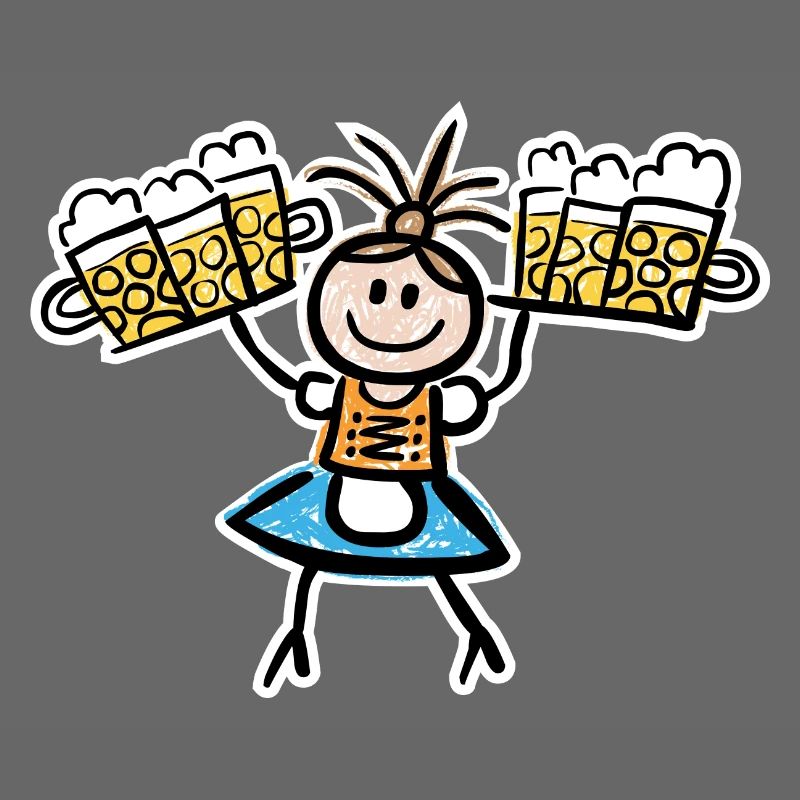 Kellnerin im Dirndl mit Biertablett