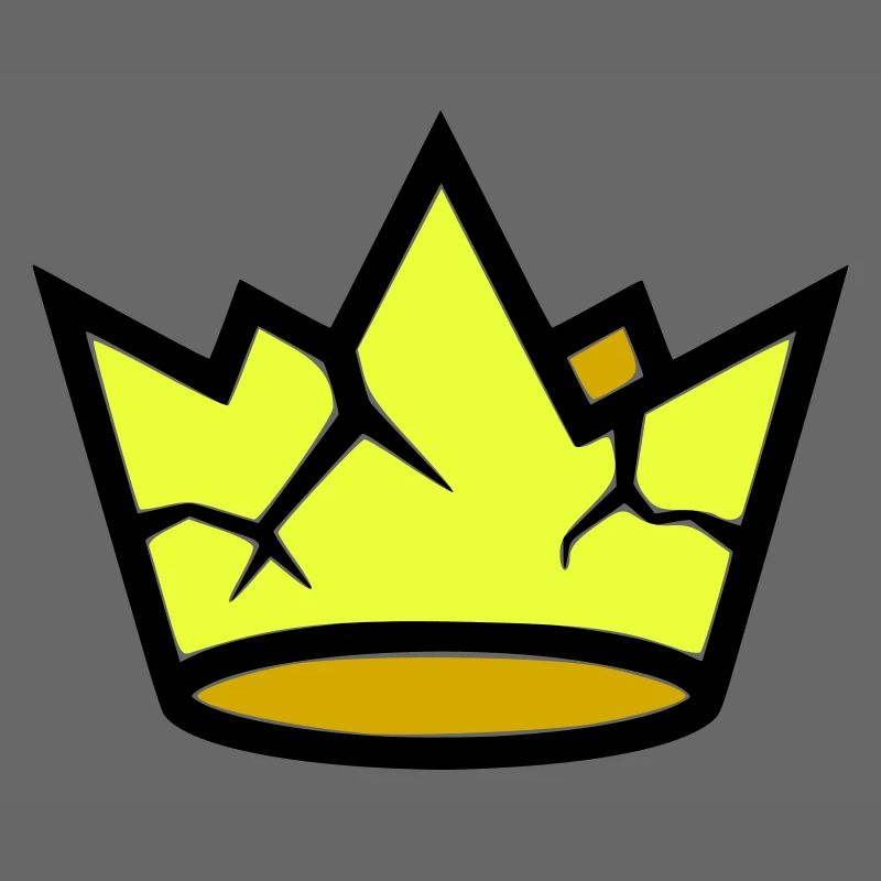 Broken Crown Grunge Cracked Vector