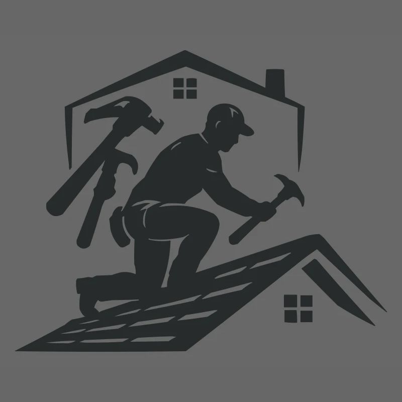 Dachhandwerker Silhouette Dachdecker