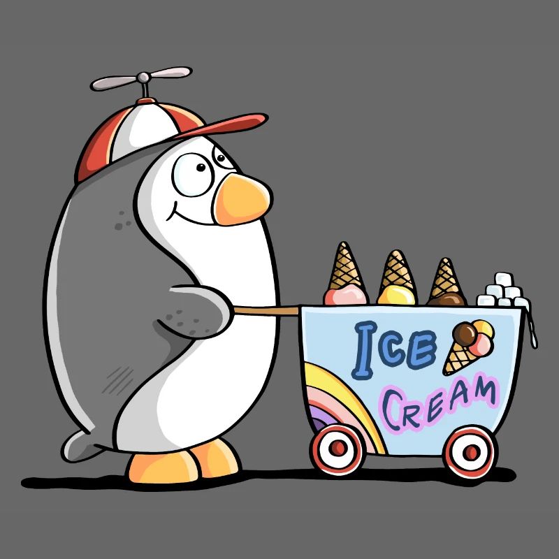 Pinguin Als Eisverkäufer - Eis