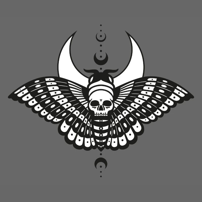 Moth with Moon Moth Skull