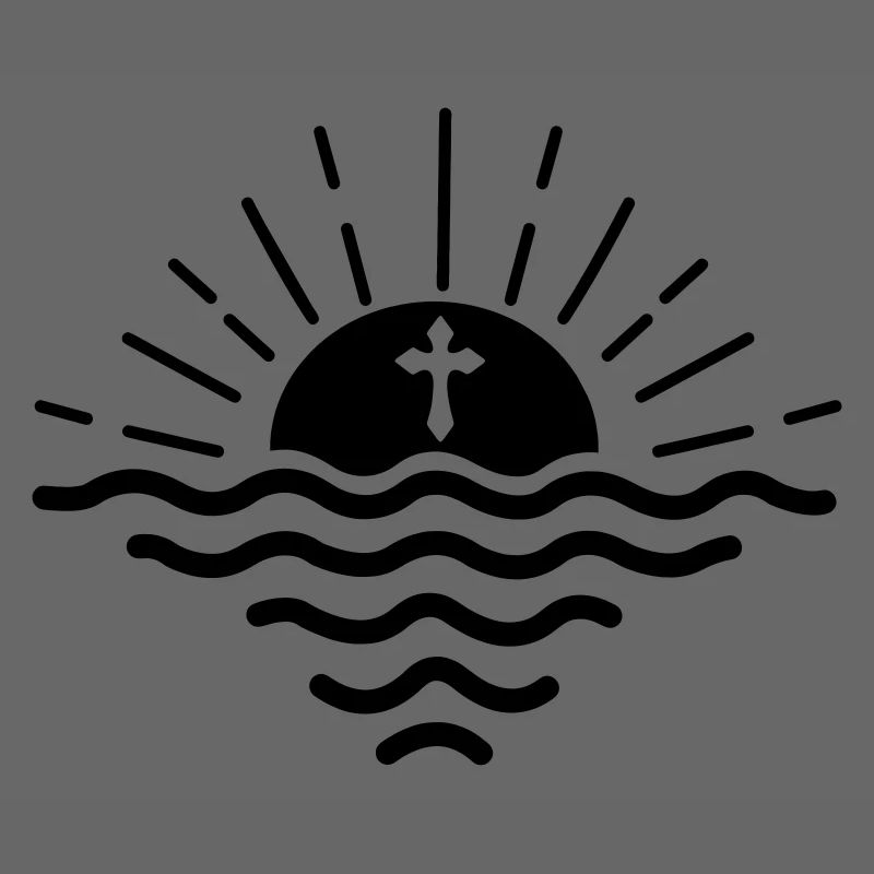 Croix de mer du coucher du soleil