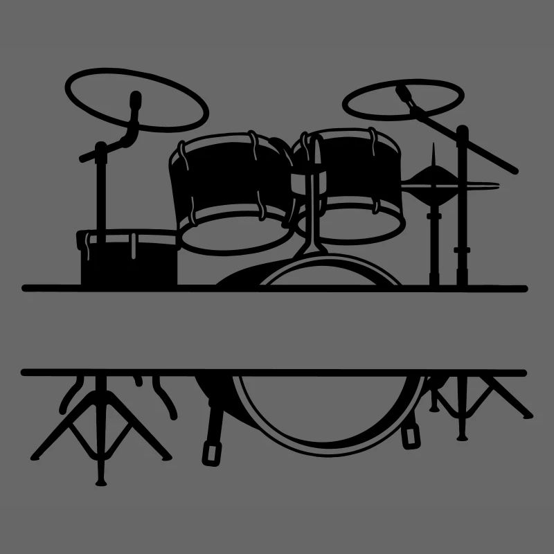 Drum Kit Name Banner Logo
