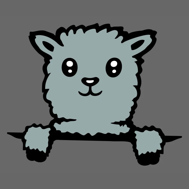Cute llama fluffy alpaca peeking out