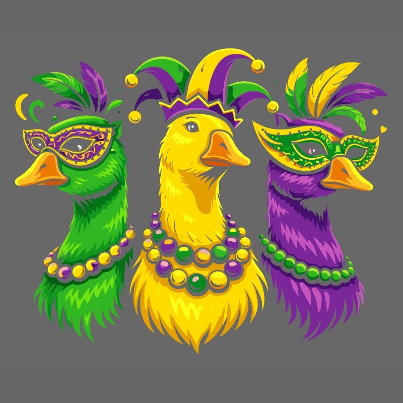 Karnevalstrio der Maskenvögel