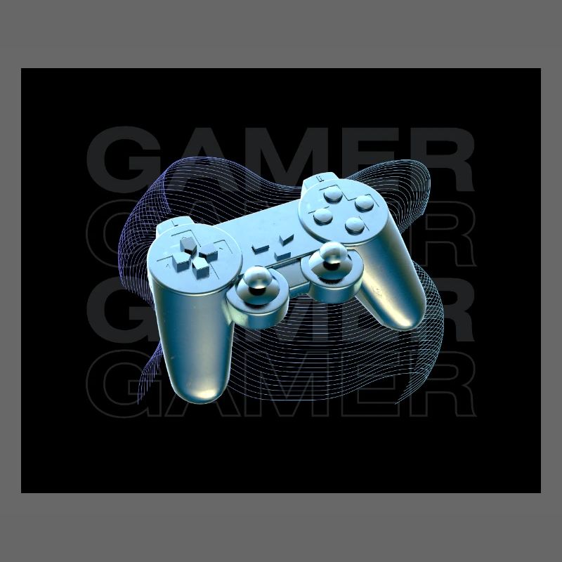 Neonblauer Controller 3D