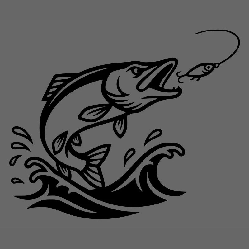 Pike Predator Black Outline