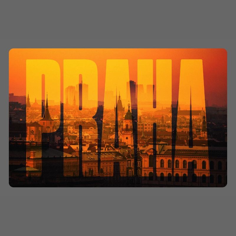 Prague Sunset Skyline