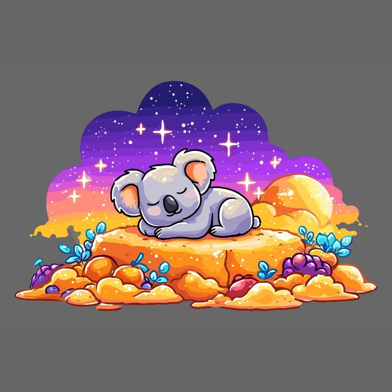 Schlafendes Koala auf leuchtendem Felsen