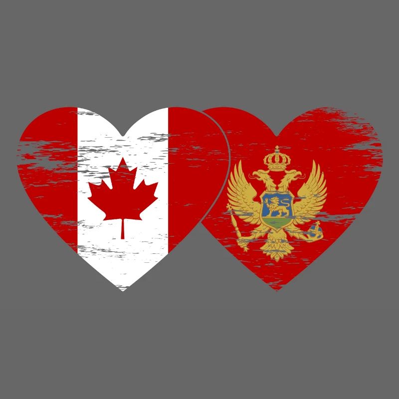 Drapeau du Canada Monténégro Coeur utilisé