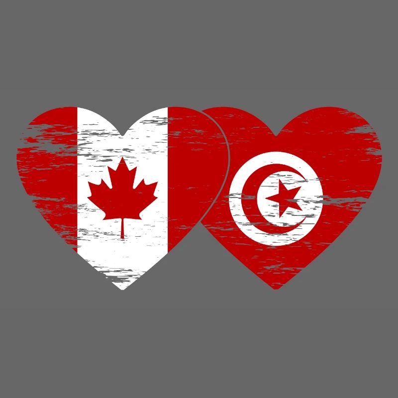 Drapeau du Canada Tunisie coeur utilisé