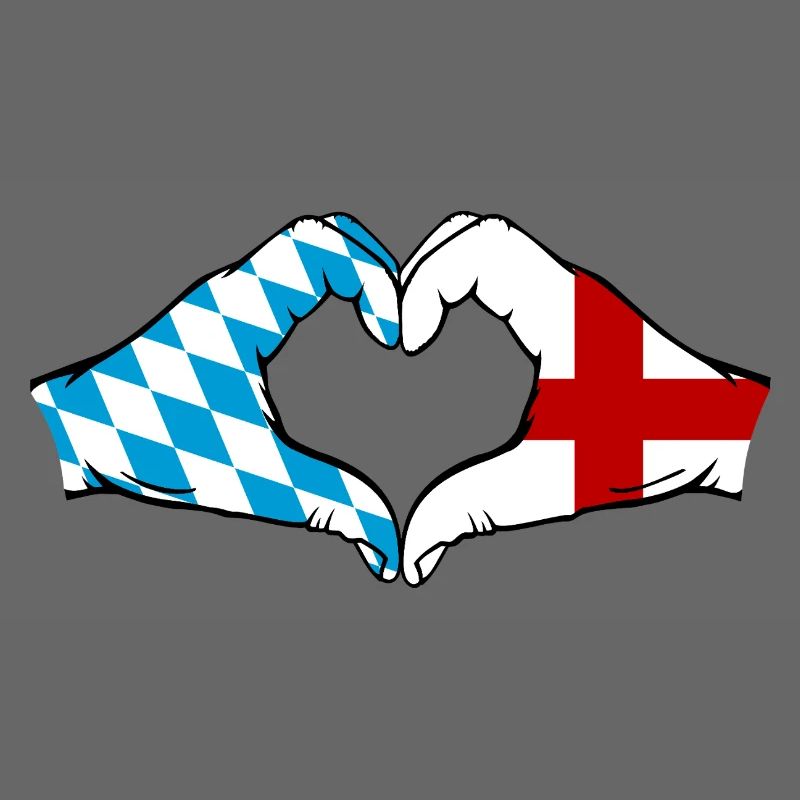 Bavière, Angleterre, Drapeau, Forme de coeur