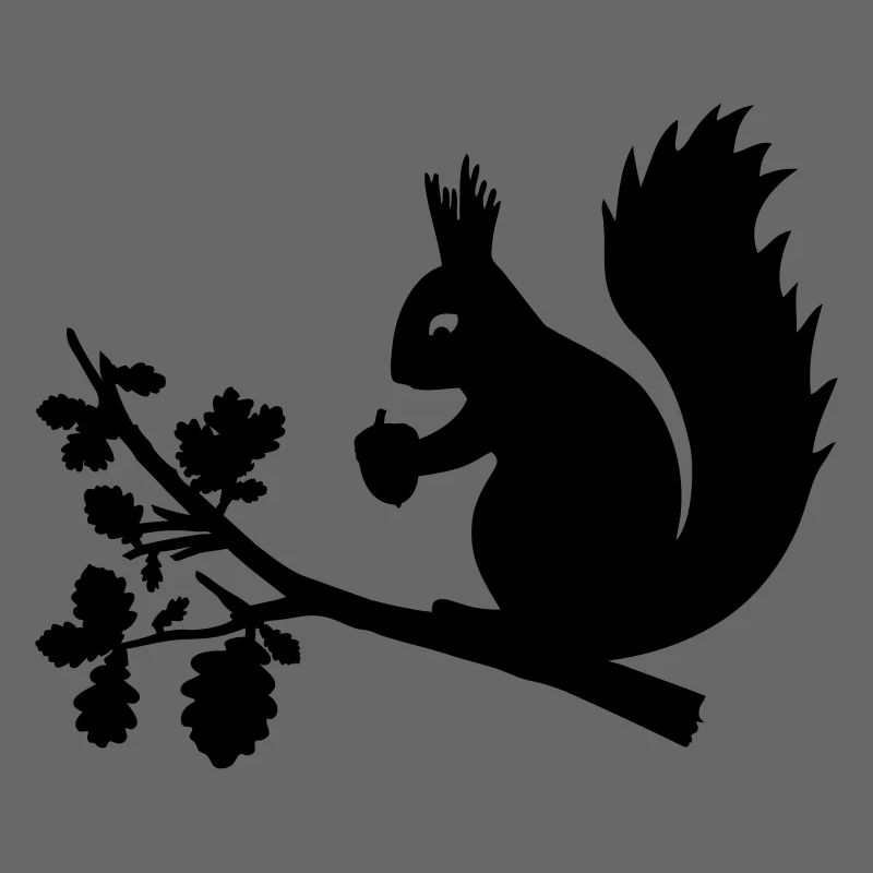 Eichhörnchen Eichel Zweig Eiche Blätter Baum Wald