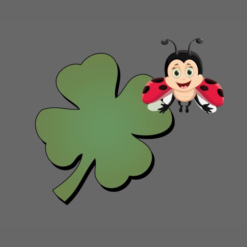 Trèfle avec ladybug (coccinelle)
