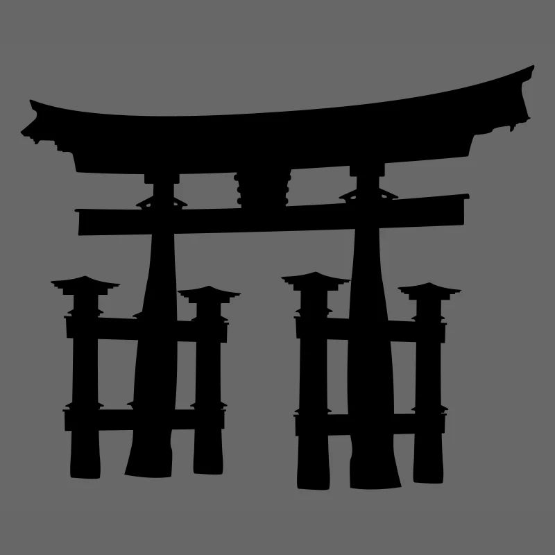 Japanisches Torii oder Tor transparentes Schattenbild