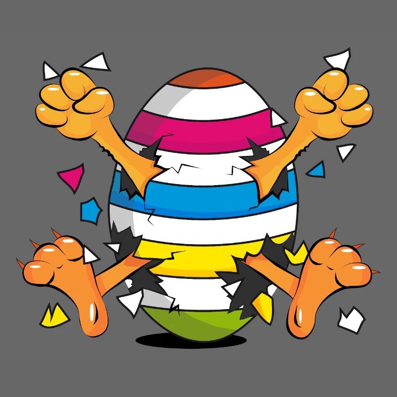 Poussin drôle dans un motif de dessin animé Easter Egg