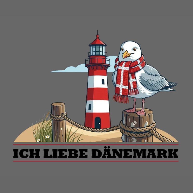 Leuchtturm Möwe mit Schal