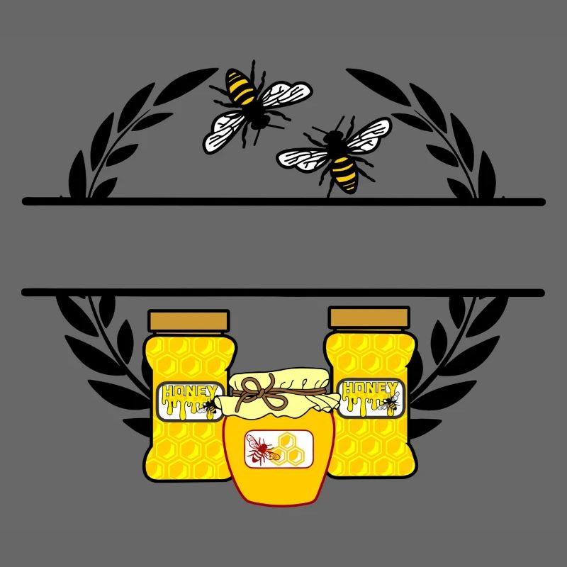 Bannière d’abeille avec des pots de miel