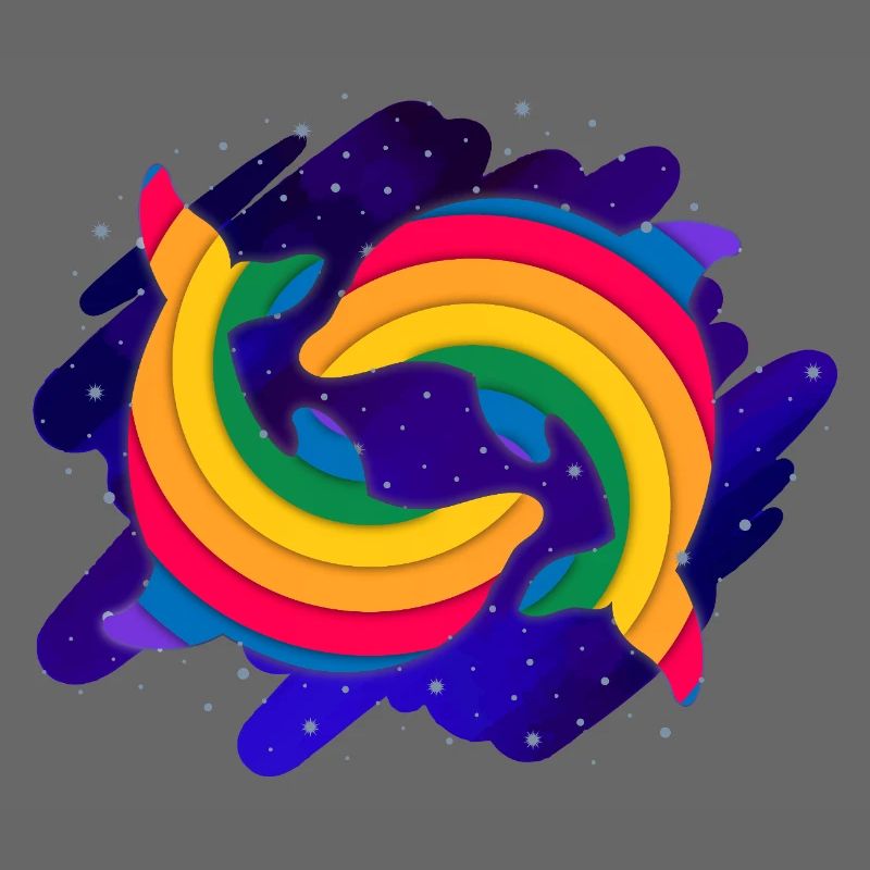 Regenbogen Delfine (Himmel)