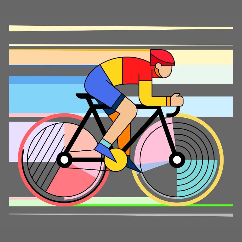Farbenfroher Radfahrer Icon