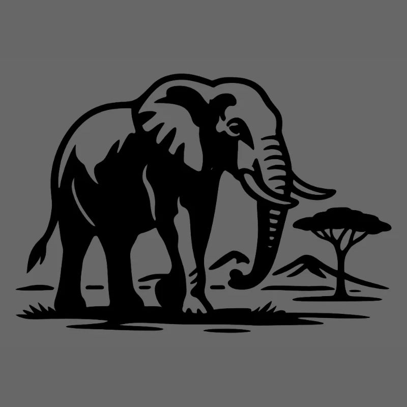 Elefant Silhouette Savanne
