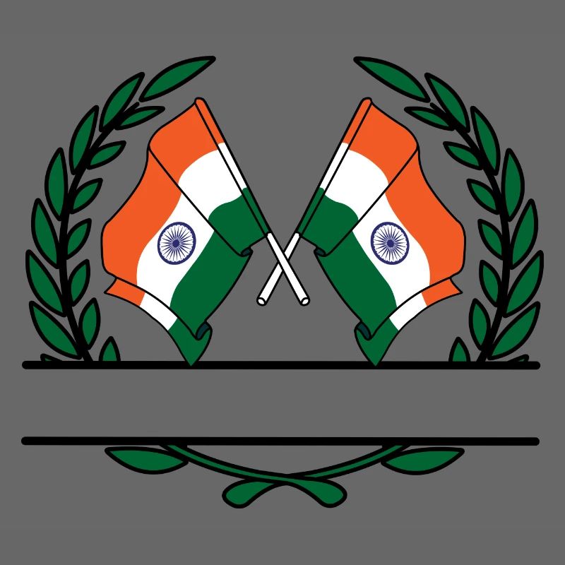 Drapeaux Inde bannière couronne de laurier
