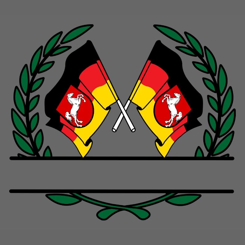 Drapeaux Basse-Saxe couronne de laurier bannière