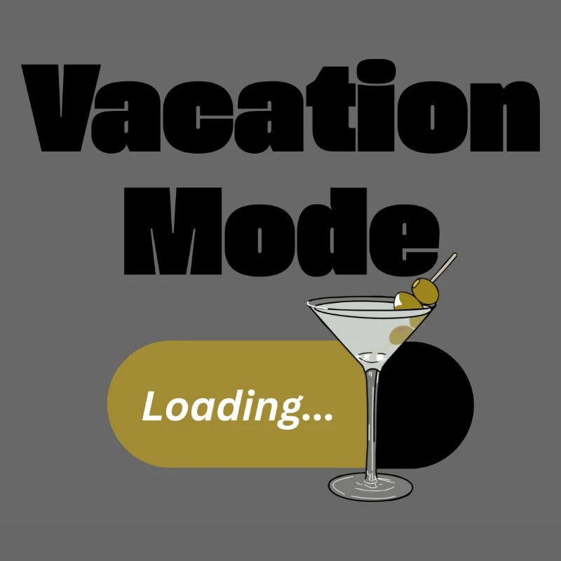 Vacation Mode On – Martini mit Ladebalken (dunkel)