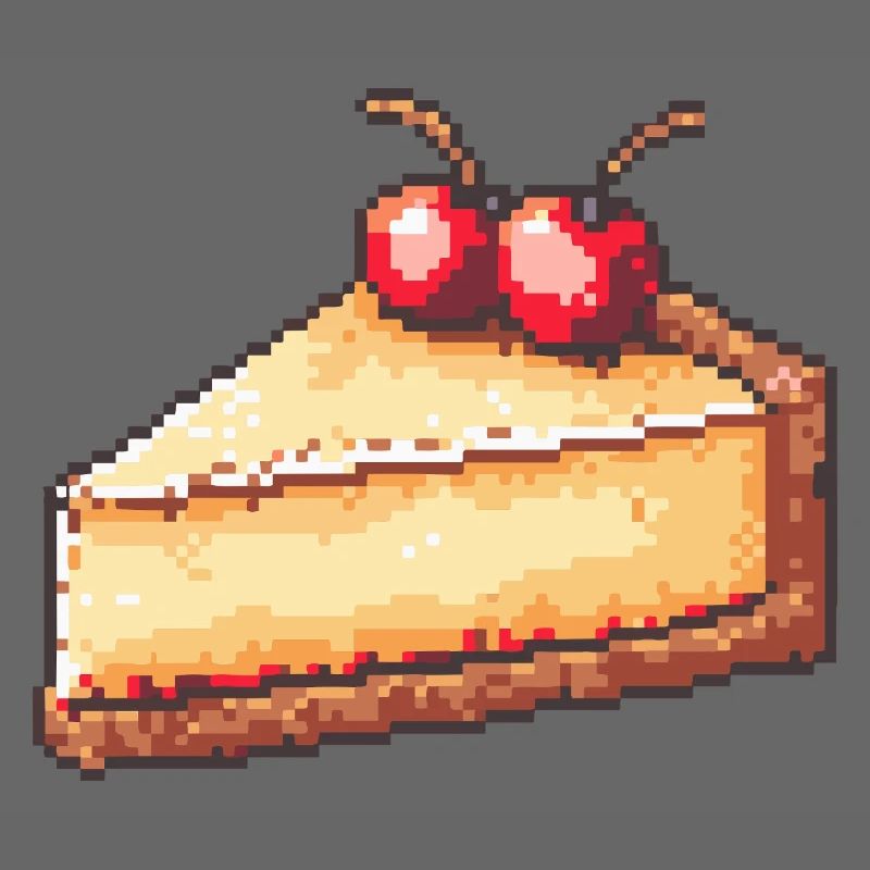 Pixel Cheesecake Cherry Slice