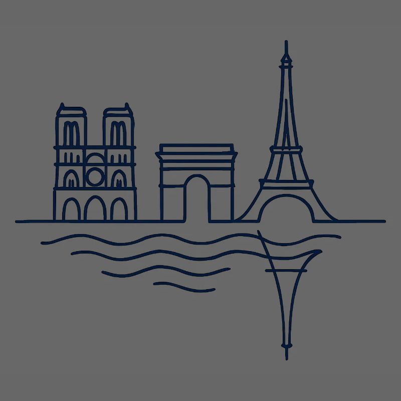 Paris Lines: Eiffel Tower and Arc de Triomphe