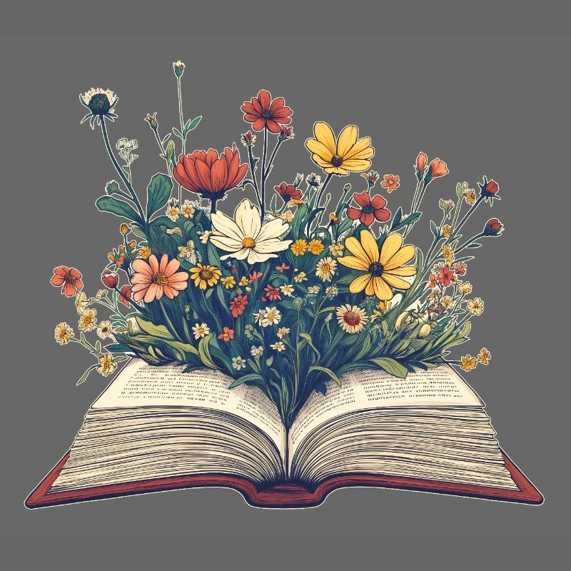 Buch mit Blumen