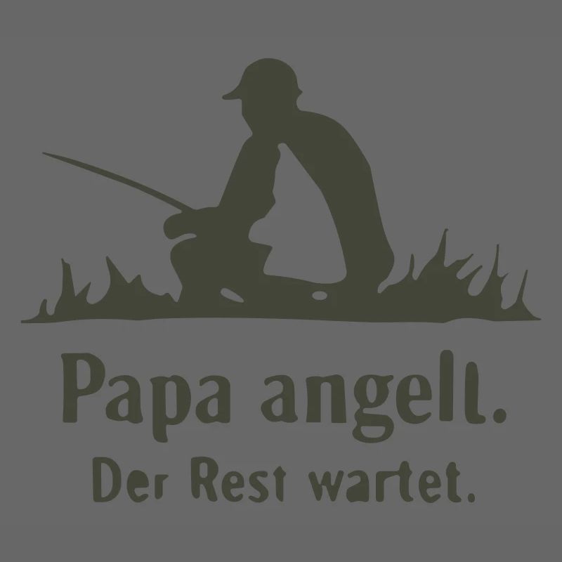 Papa angelt Der Rest wartet