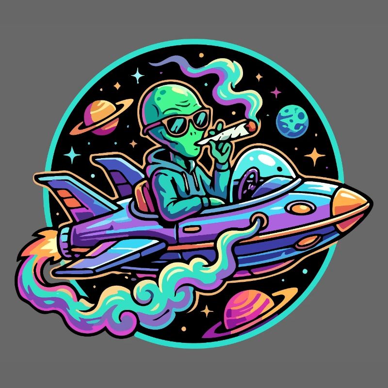 Motif de joint de vol spatial extraterrestre néon fumant