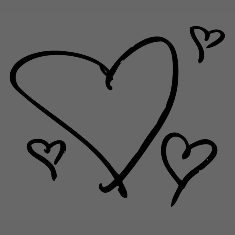 several black hearts