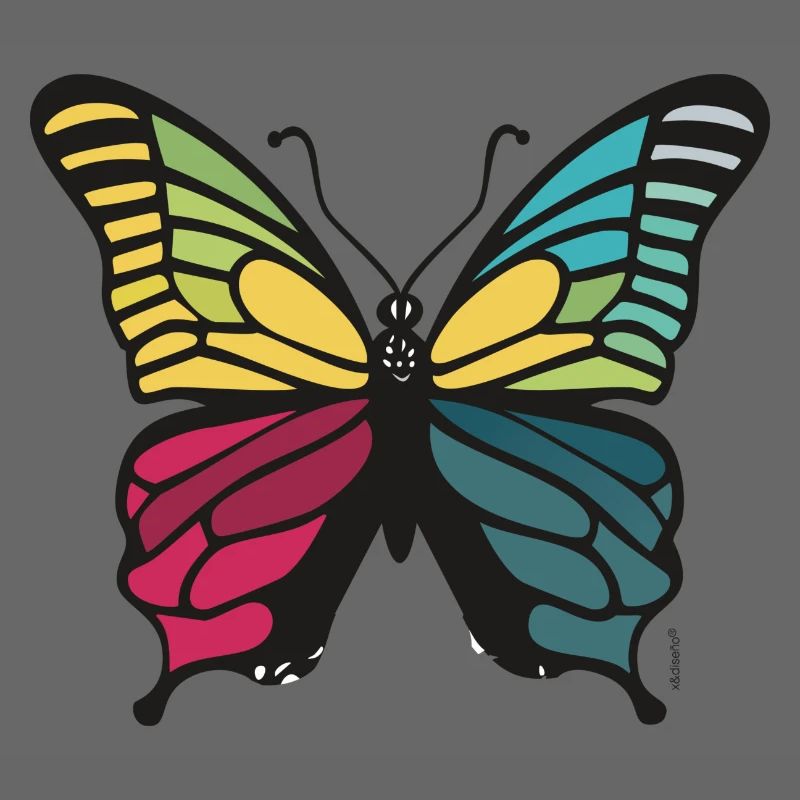 Lebendiger Regenbogenschmetterling
