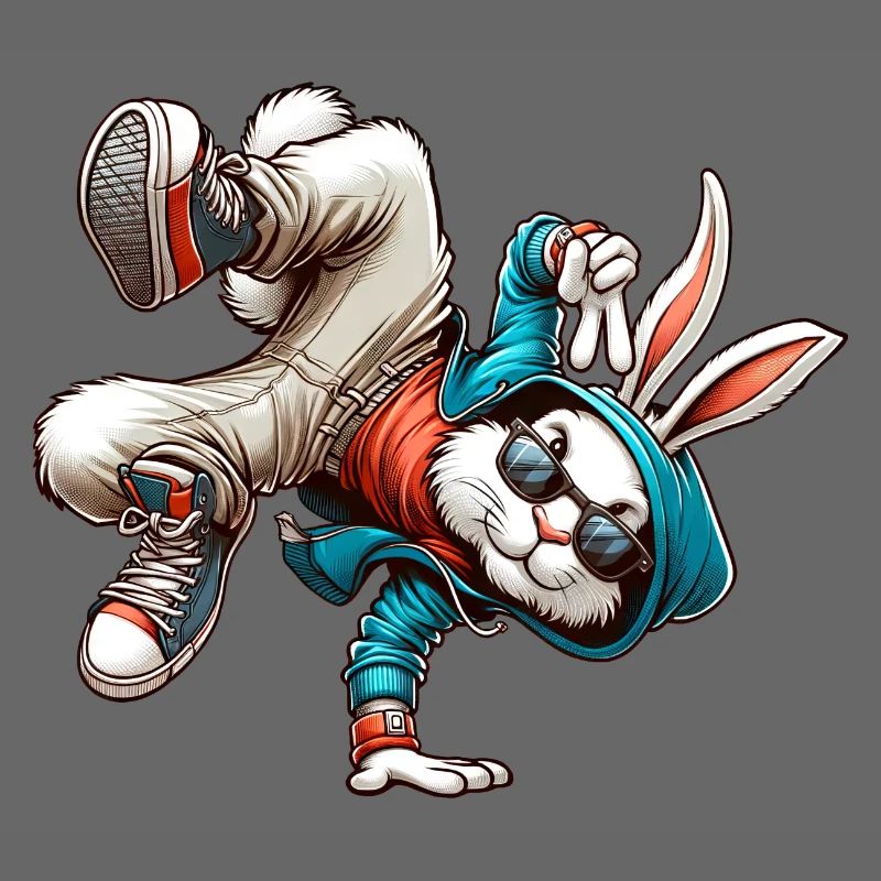 Pâques Pâques Lapin Danse Breakdance