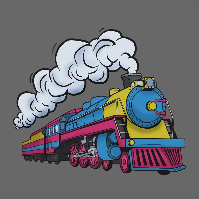 Dampflokomotive Farbexplosion