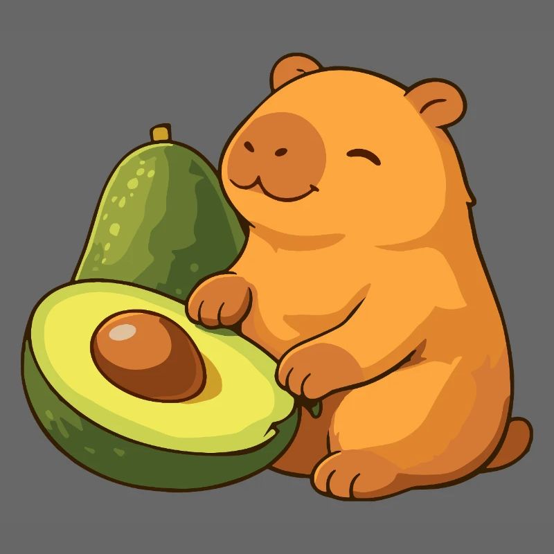 Capybara mit Avocado