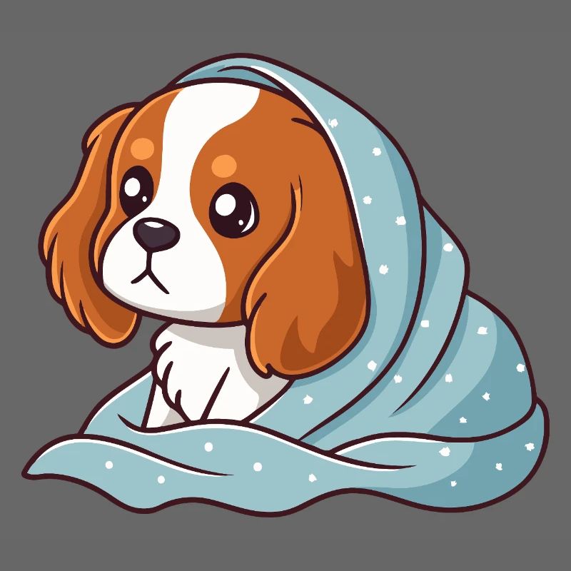 Beagle in Blau gewickelt
