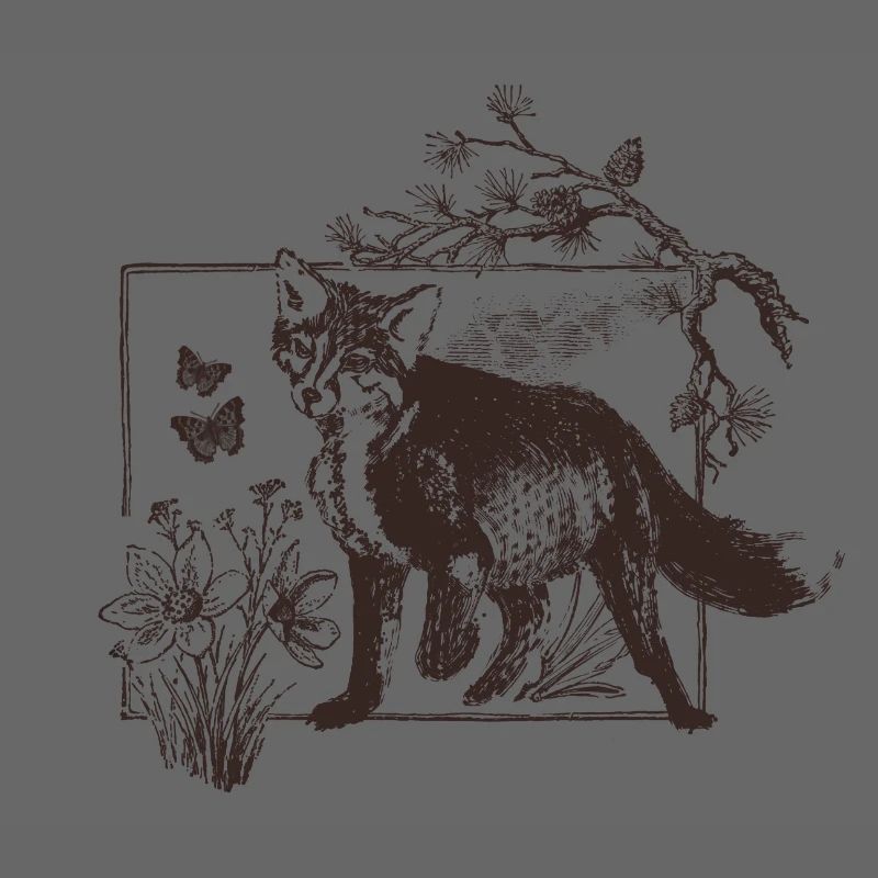Waldfuchs im Blumenrahmen
