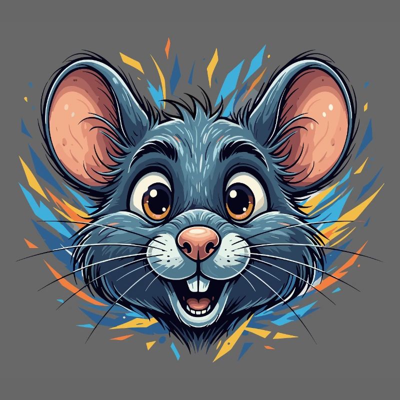 Rat joyeux dans un feu de couleur