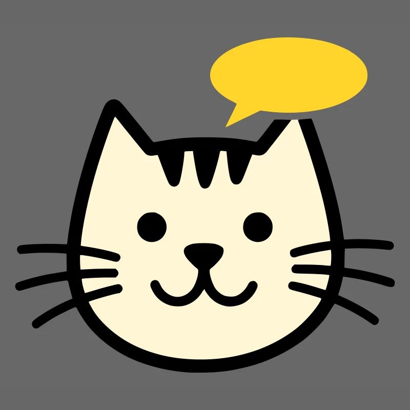 Cat face with speech bubble