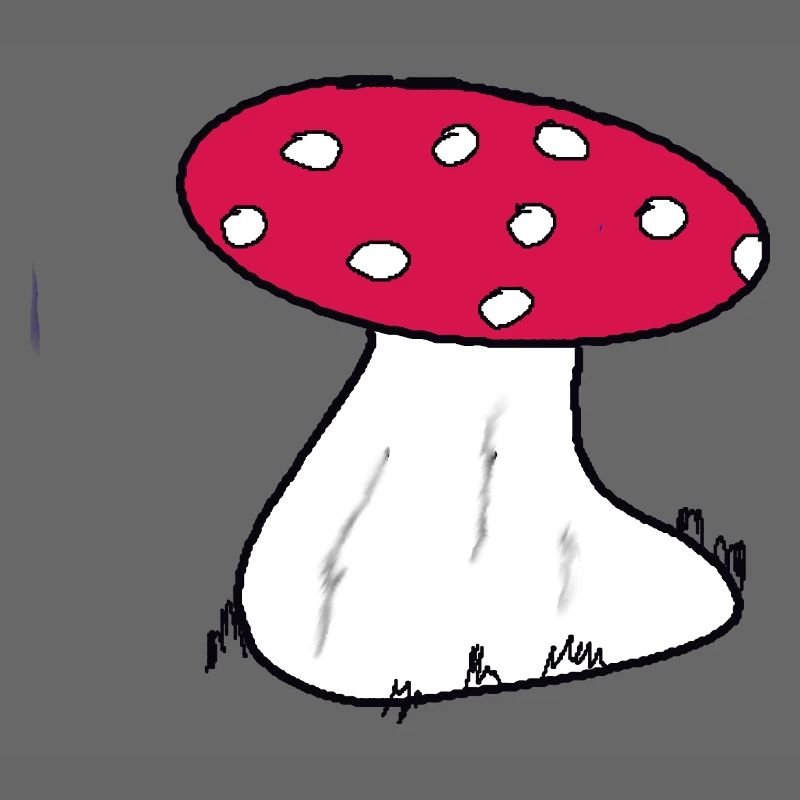Red Toadstool Cartoon Pattern