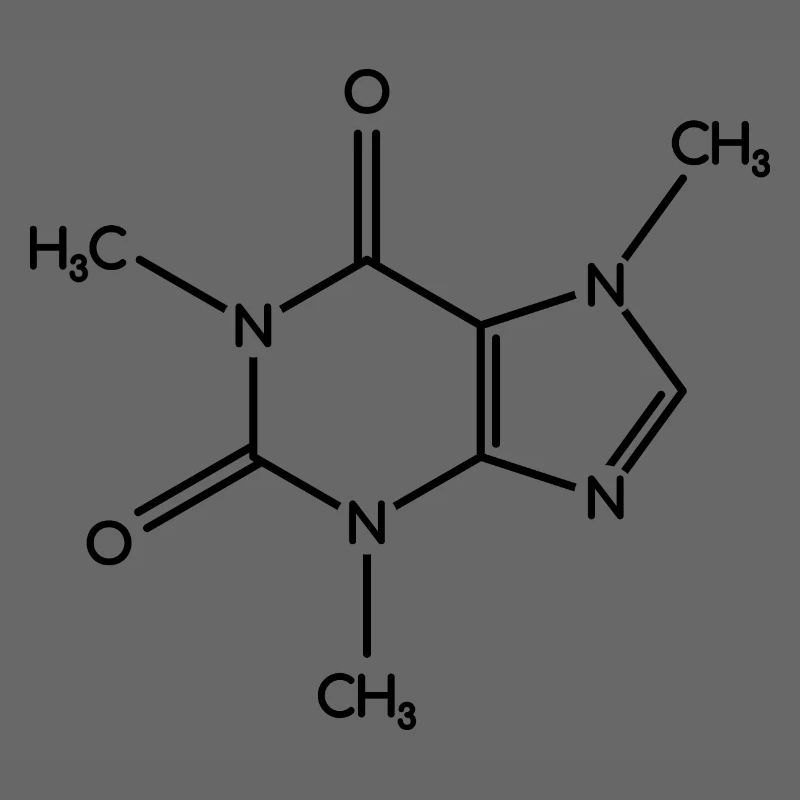 Molécule de caféine - Formule de structure