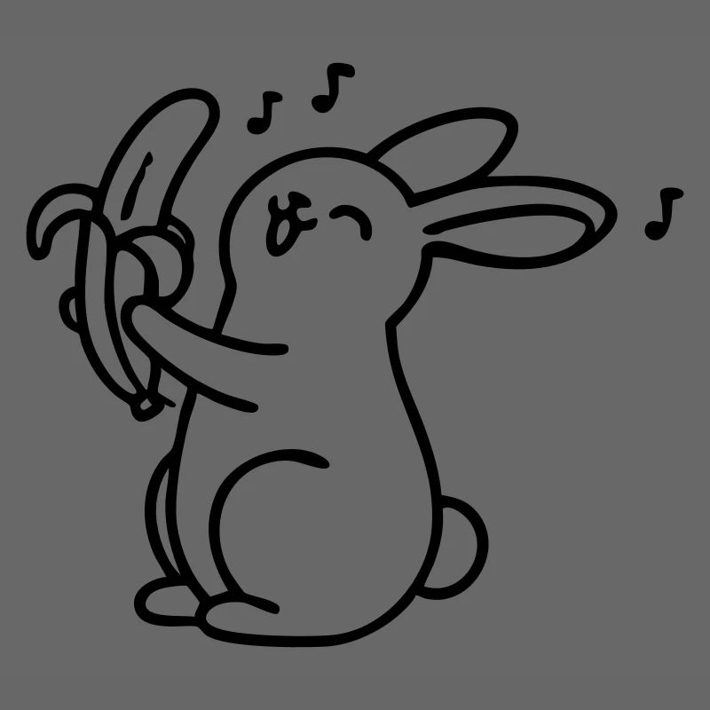 singender Hase mit Banane