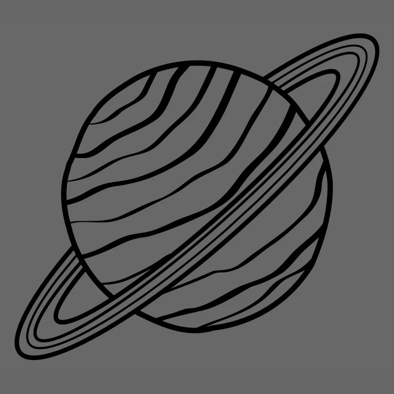 Planet with Rings Saturn Uranus Space Doodle